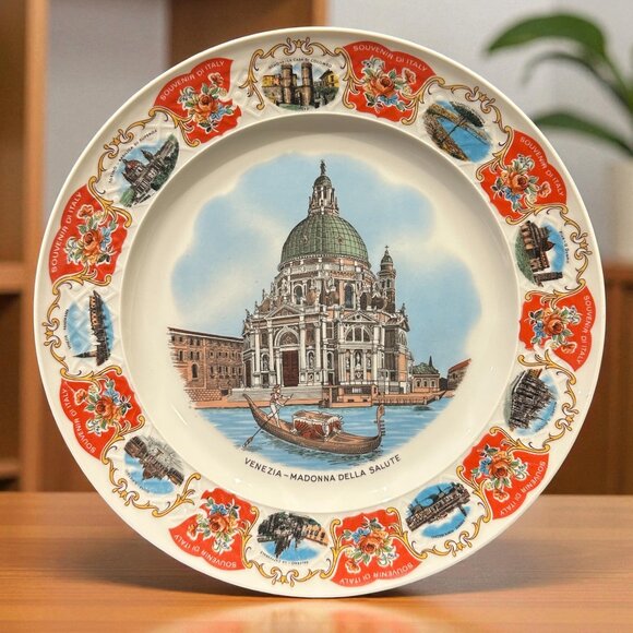 Vintage Italy Souvenir Plate – Venezia Madonna della Salute Collector Plate - Picture 1 of 6